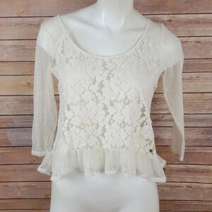 Abercrombie & Fitch Lace Crop Pullover
